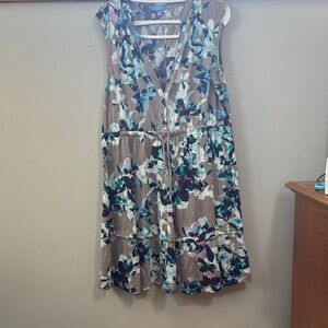 Simply Vera Vera Wang Floral Midi Dress in Brown and Blue